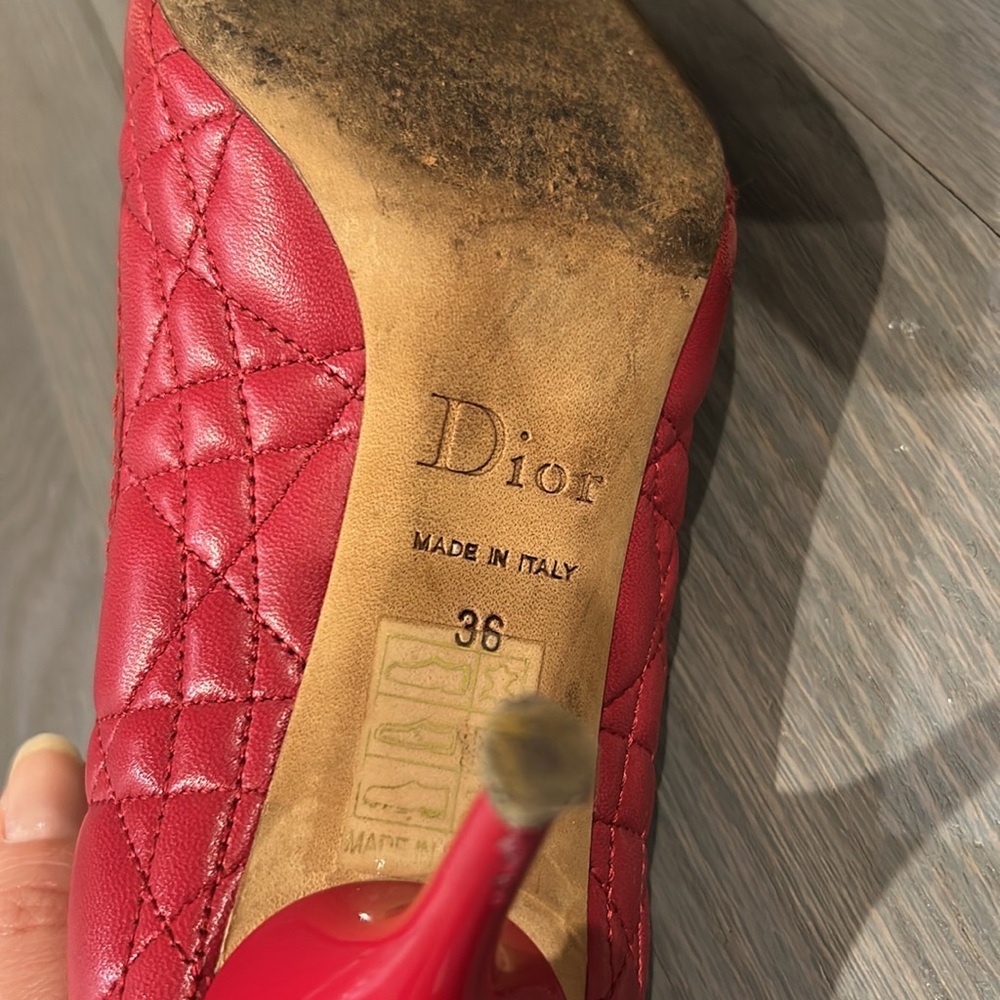 Dior Red Quilted Heels - Picture 7 of 12